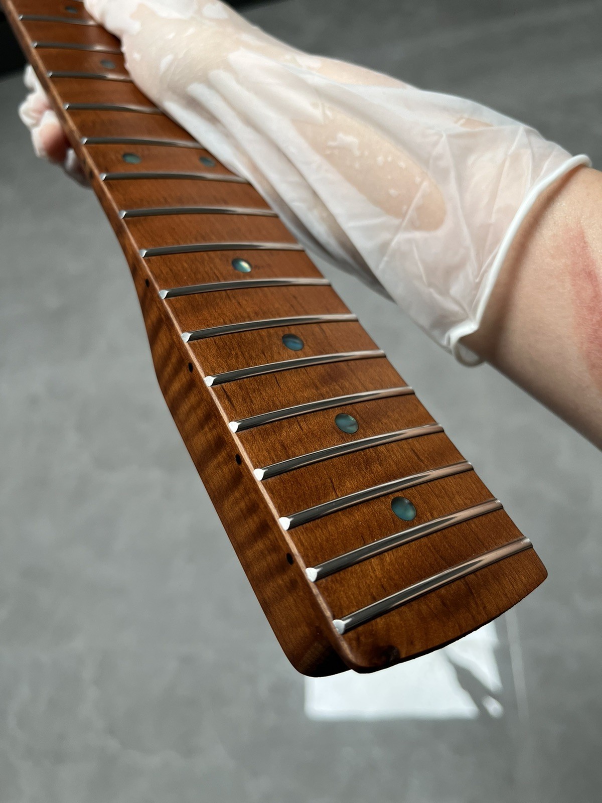 New stainless Large 22Fret Satin Roasting flame maple electric guitar neck