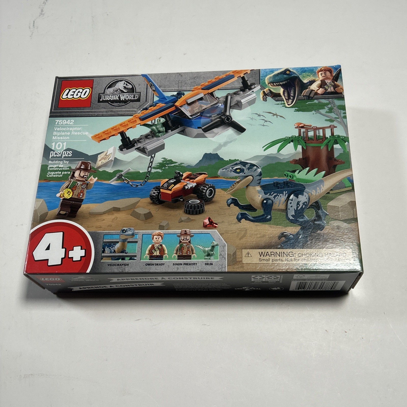 NEW LEGO Jurassic World Velociraptor Biplane Rescue Mission Set 75942