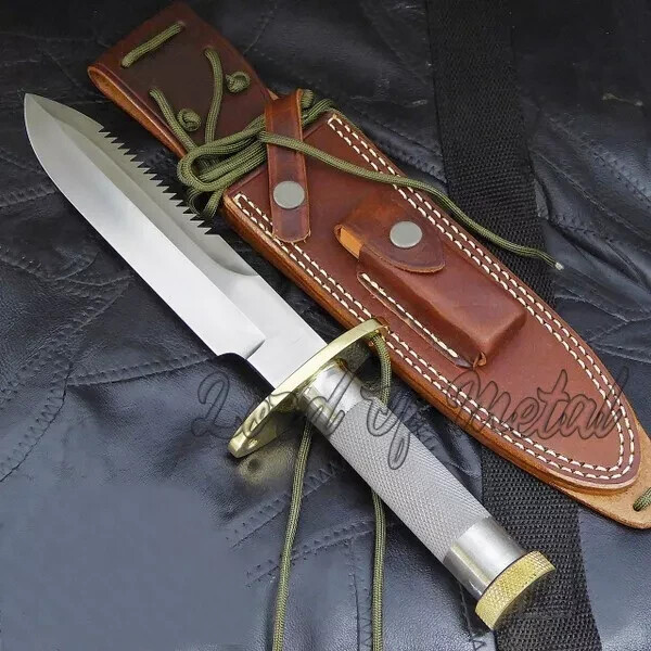 CUSTOM HANDMADE D2 TOOL STEEL HUNTING SURVIVAL BOWIE KNIFE W/HOLLOW HANDLE