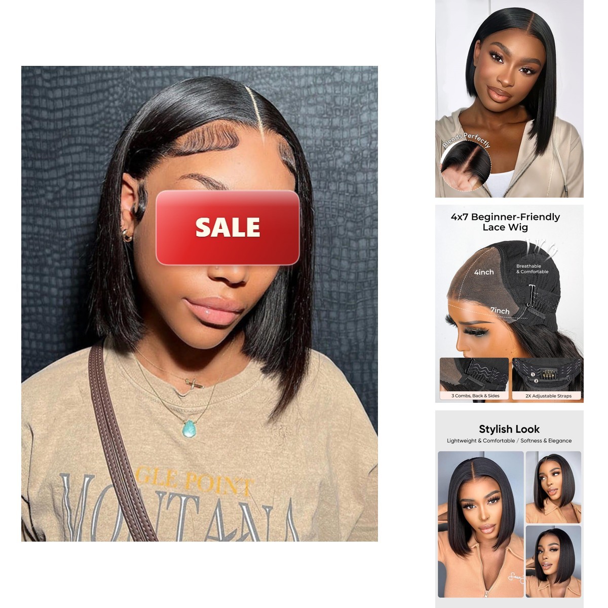 Wiggins Human Hair Short Straight Bob Wig Wiggins Human Hair Short Straight Bob Wig