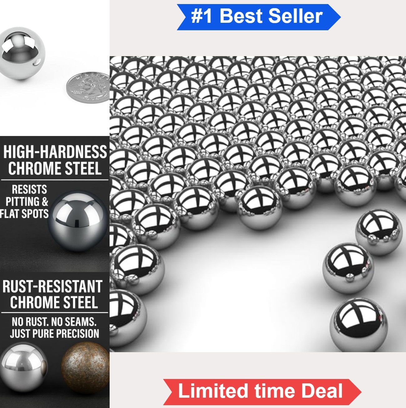 Chrome Steel Bearing Balls 1 Inch G25 100 Pack AISI 52100 Deep Groove Radial
