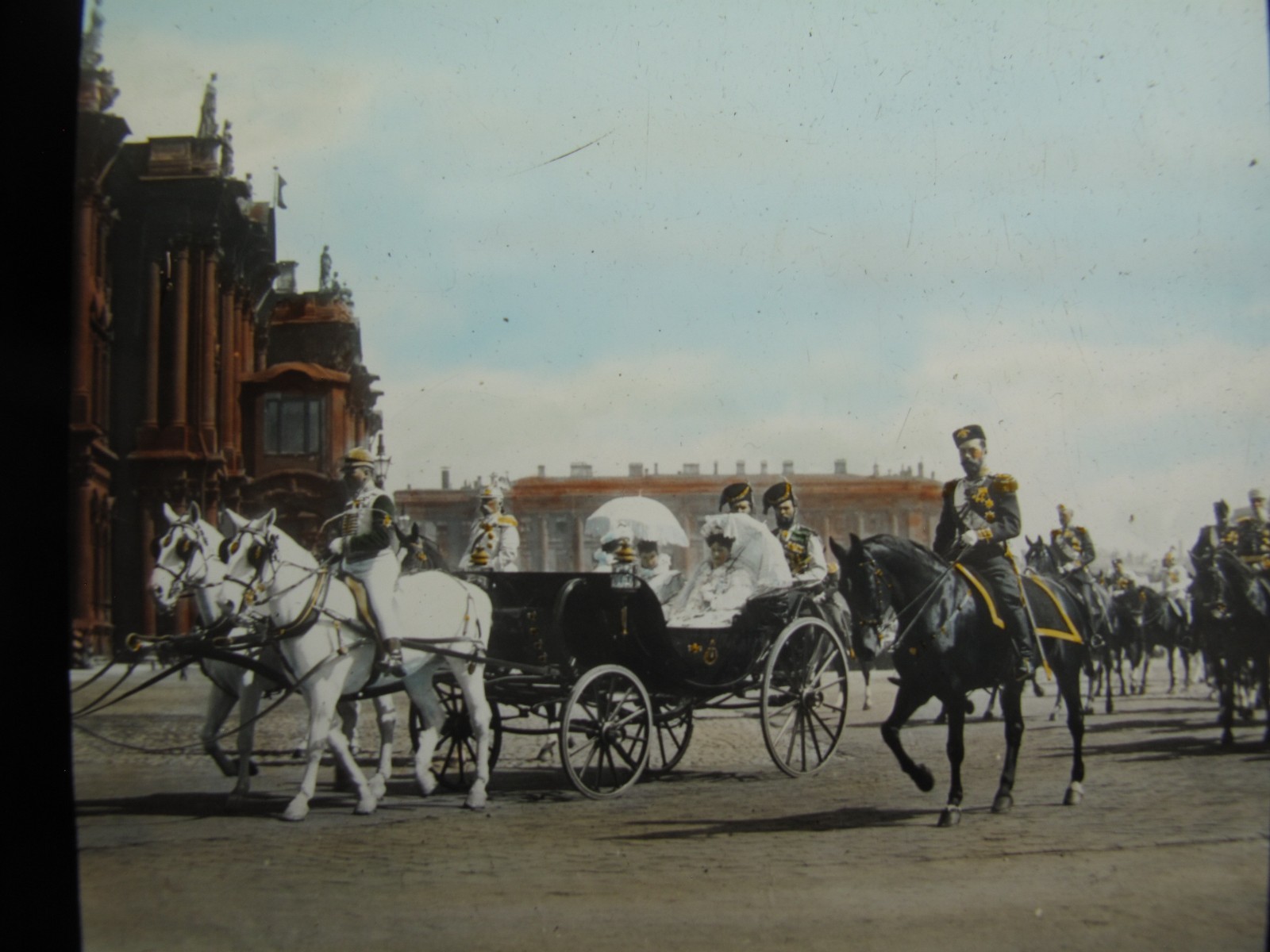 1901 Czar Nikolas of Russia & Queen Alexandra Magic Lantern Glass Slide