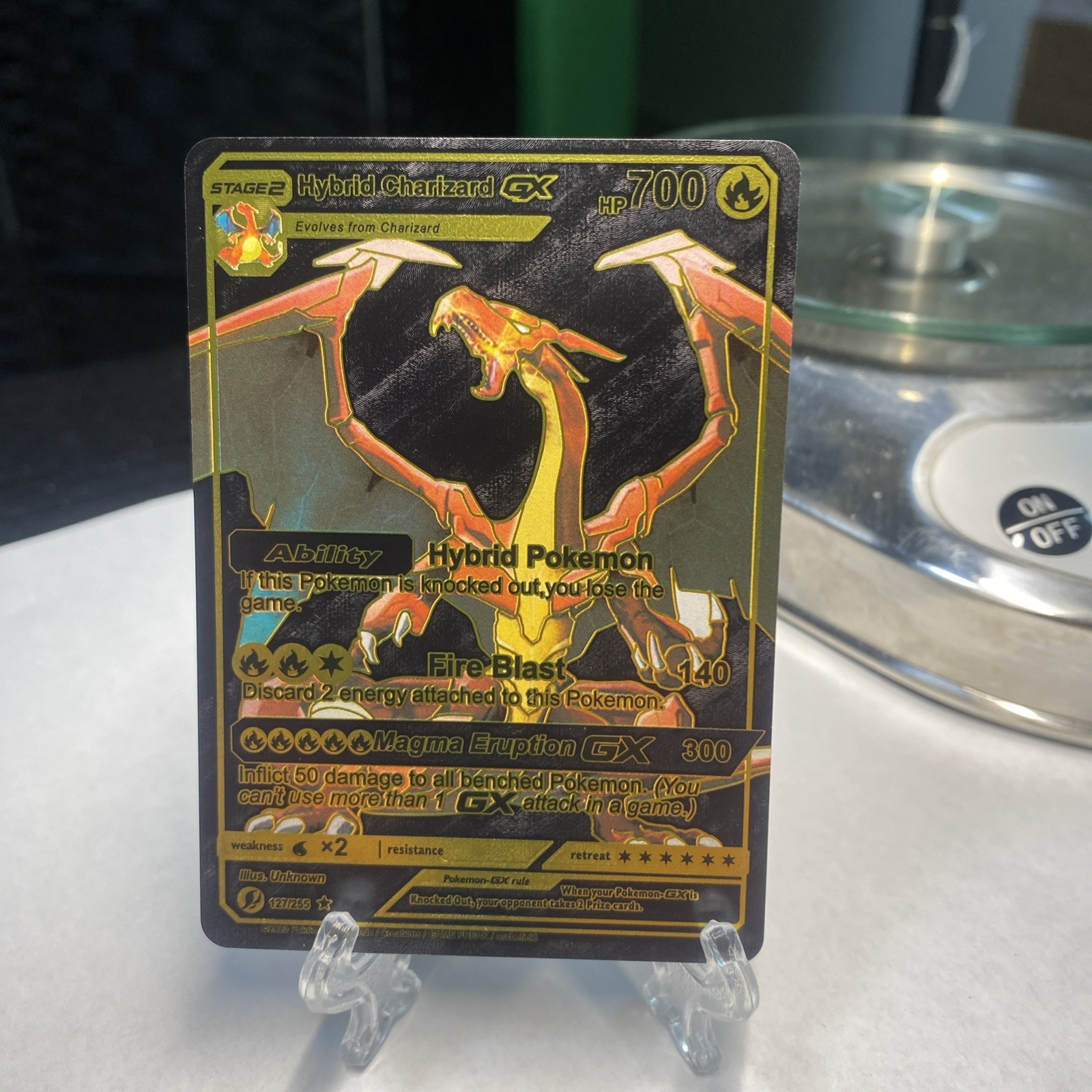 Hybrid Charizard GX Black Foil Fan Art Vinyl Collector Card🔥🔥🔥 Hybrid Charizard GX Black Foil Fan Art Vinyl Collector Card🔥🔥🔥