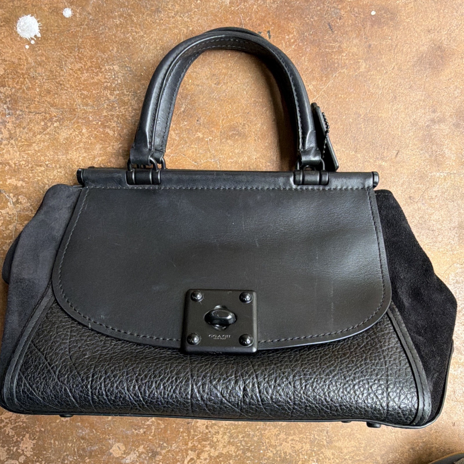 Coach Drifter leather and suede top-handle satchel.