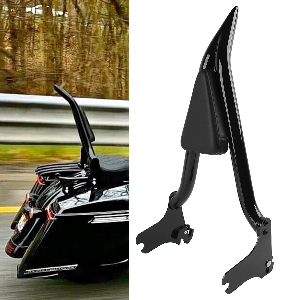 22\'\' Detachable Backrest Sissy Bar For Harley Street Glide Electra Glide 97-08