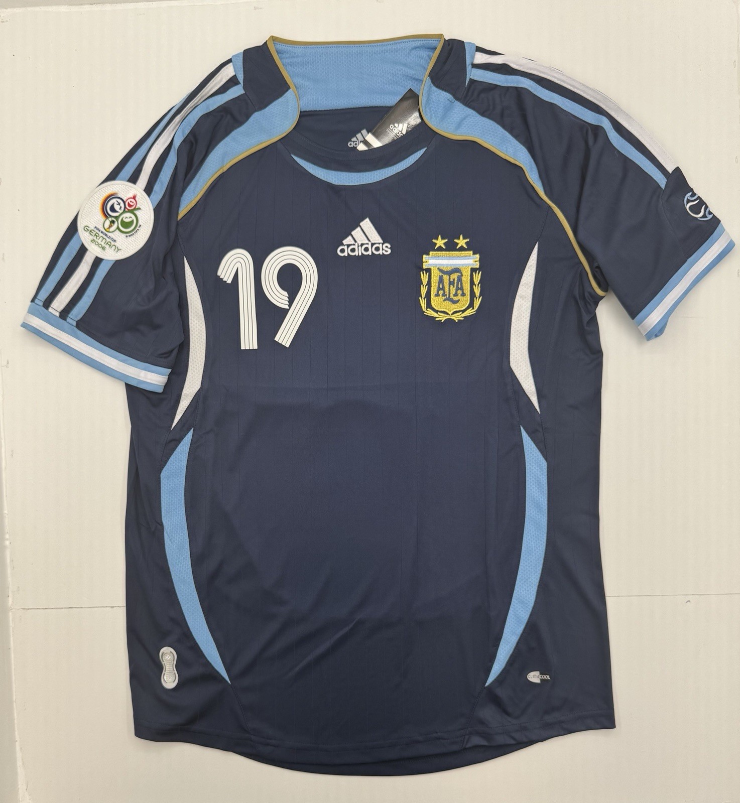2006 Argentina Away Retro Jersey Messi #19 Dark Blue Black Vintage Iconic Debut