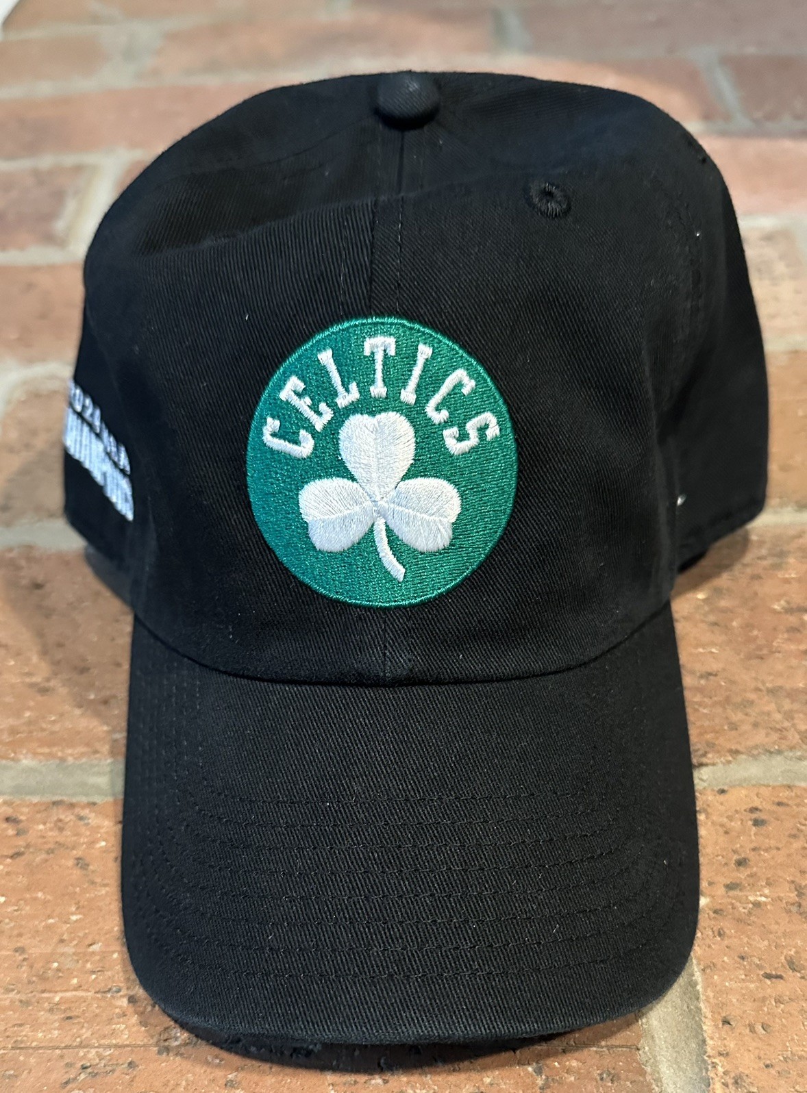 Boston Celtics Hat Strap Back Mens OSFA Black 2024 NBA Champs 47 Clean Up