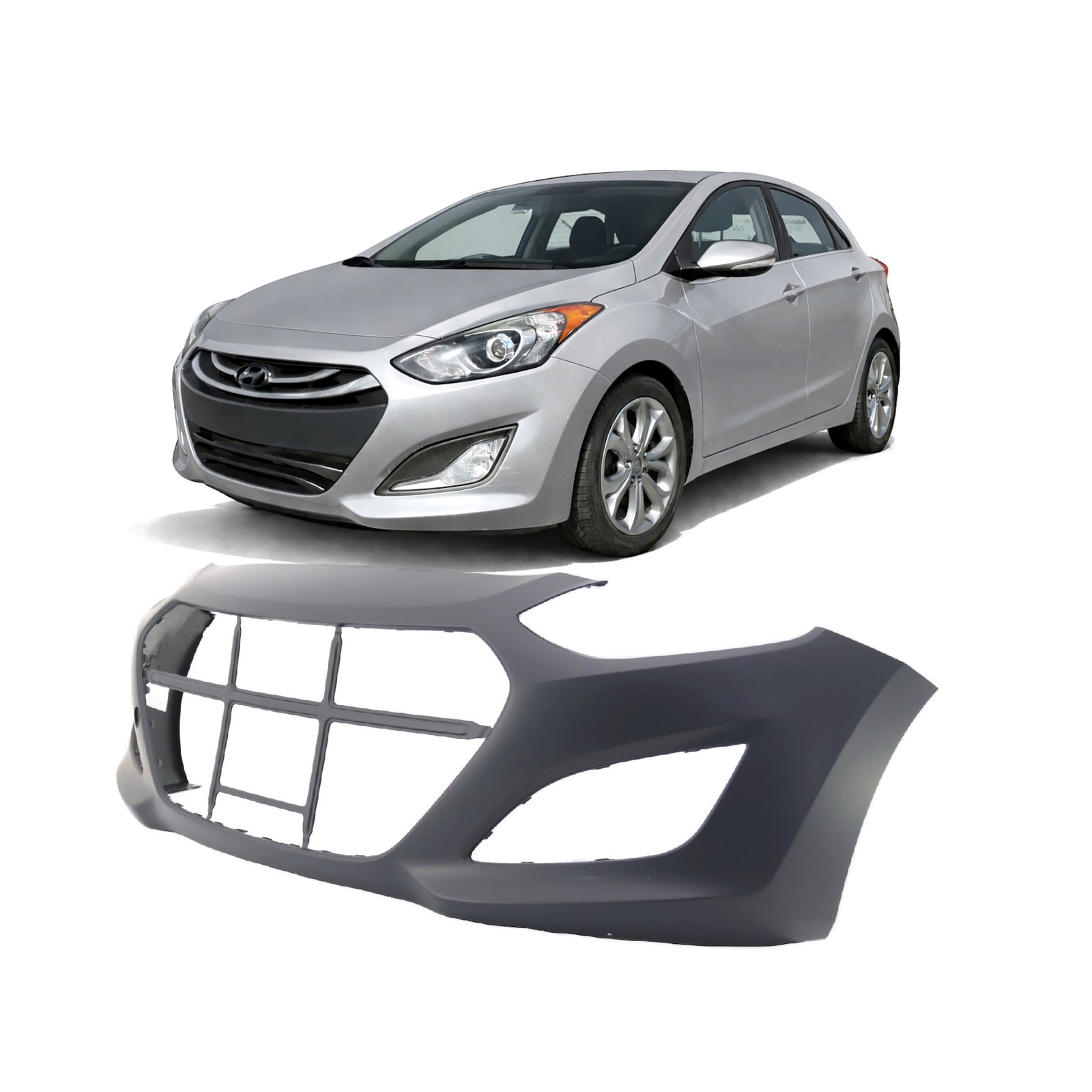 2013-2017 Hyundai Elantra GT Primed Front Bumper Cover HY1000196 86511A5000