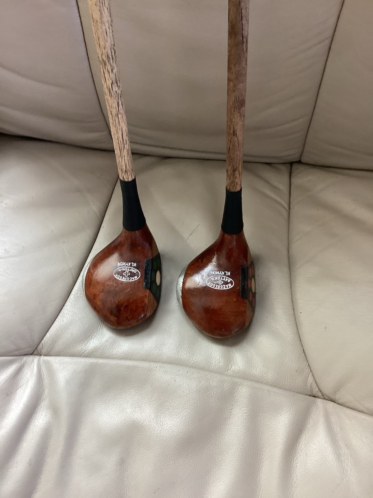 Antique Hickory Wood Shaft MacGregor Klamore Fancy Face Brassie Spoon Set Antique Hickory Wood Shaft MacGregor Klamore Fancy Face Brassie Spoon Set