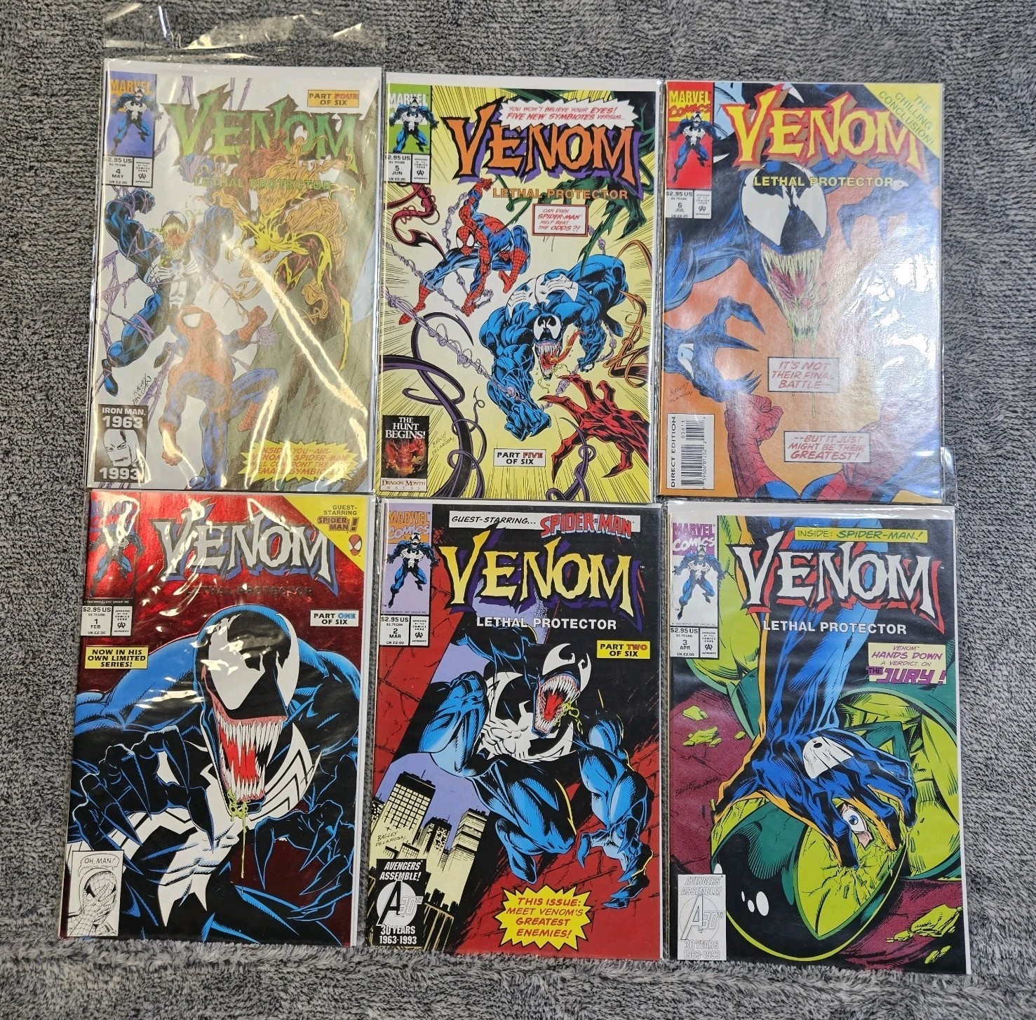 Venom: Lethal Protector #1-6 Complete Comics Series, Marvel, 1st Solo Title Venom: Lethal Protector #1-6 Complete Comics Series, Marvel, 1st Solo Title