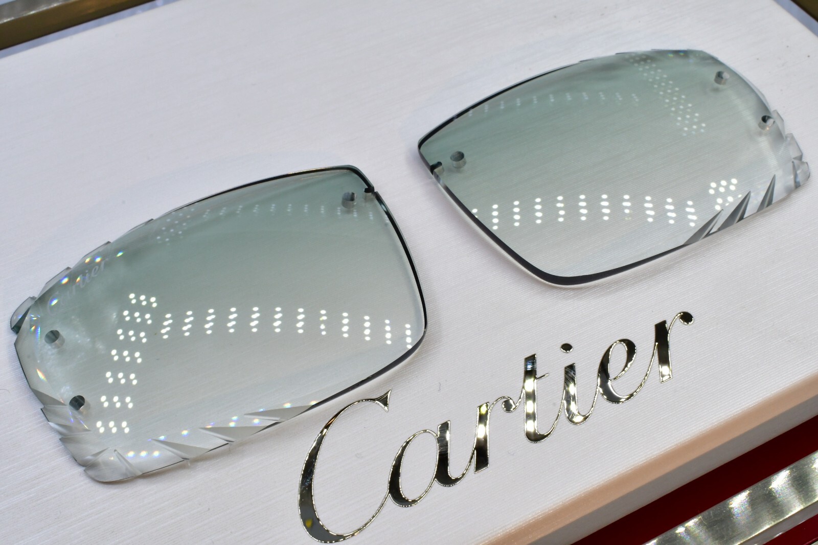 Cartier big c diamond cut lenses wood horn trivex Sunglasses ct0092o Green Smoke