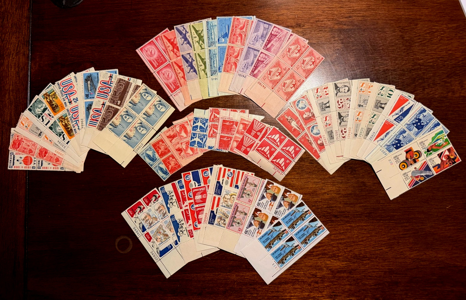 US STAMPS AWESOME LOT OF 50 DIFFERENT AIRMAIL PLATE BLOCKS  MNH