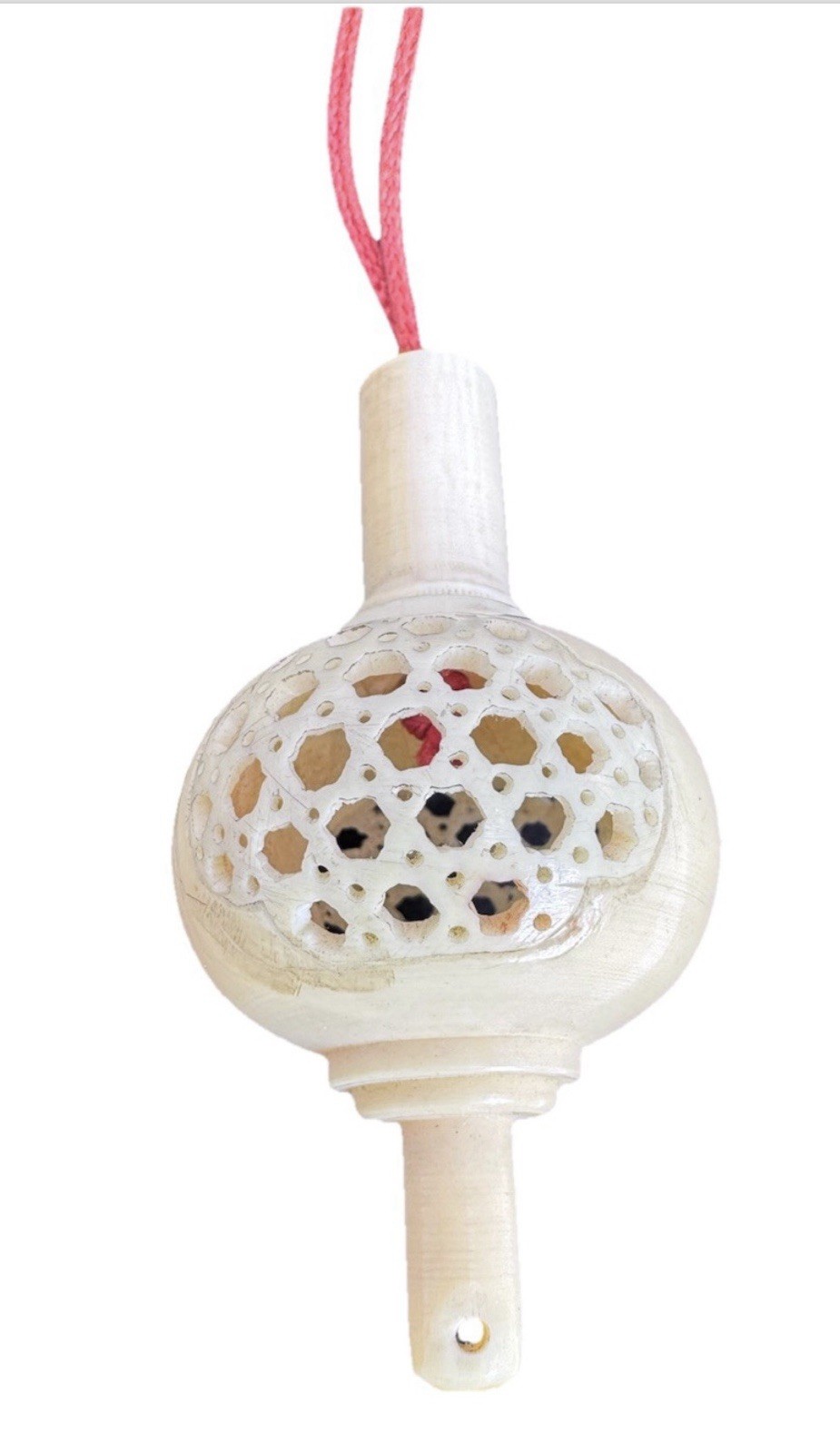 Antique Qing ? Hand Carved Perforated Small Sculpture Red String Lantern? IYKYN