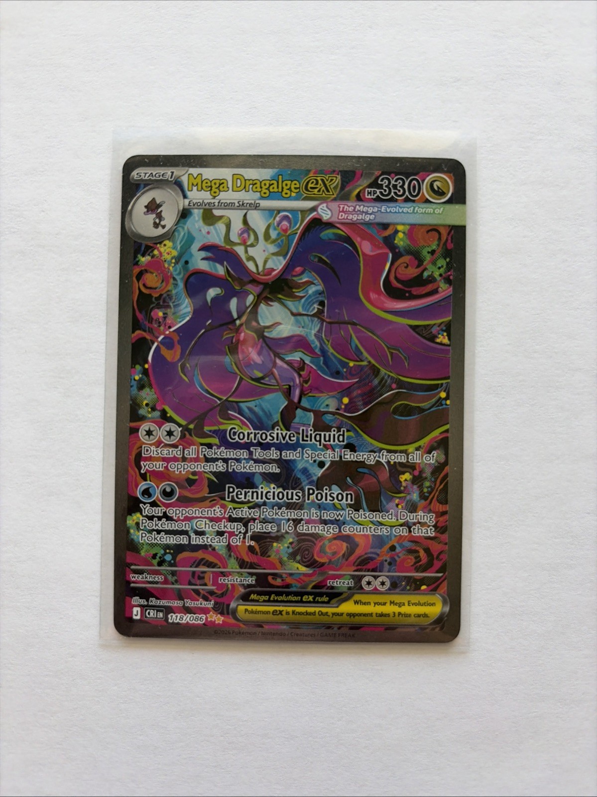 Mega Dragalge ex 118/086 Me04: Chaos Rising Holo Mega Dragalge ex 118/086 Me04: Chaos Rising Holo