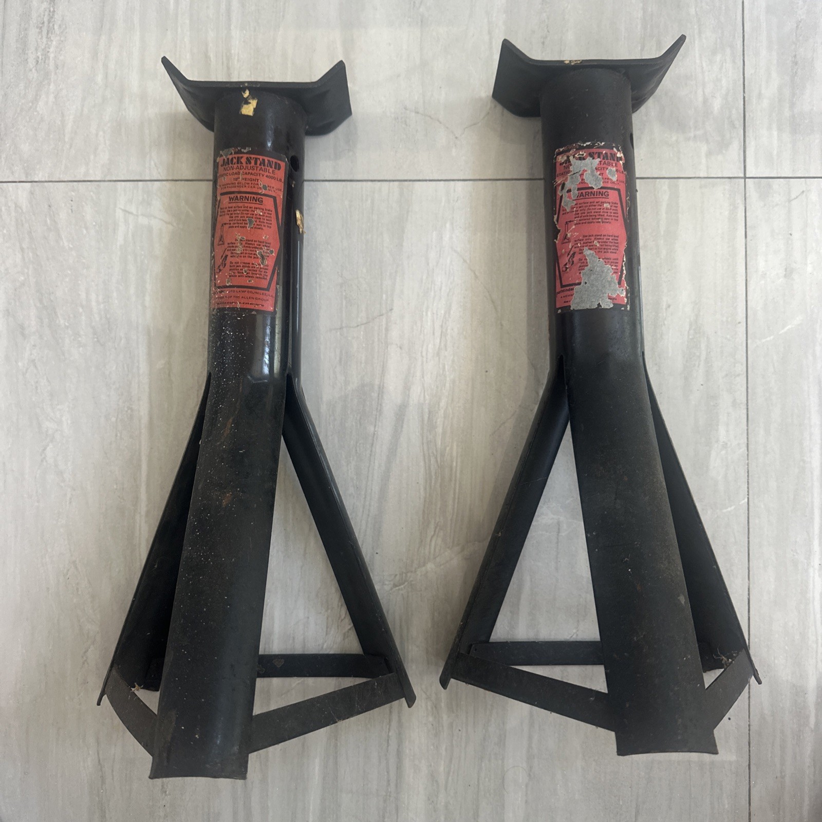 VTG Pair of Kmart 4000 Lbs. NON Adjustable Jack Stands USA 15 Inch Pathfinder