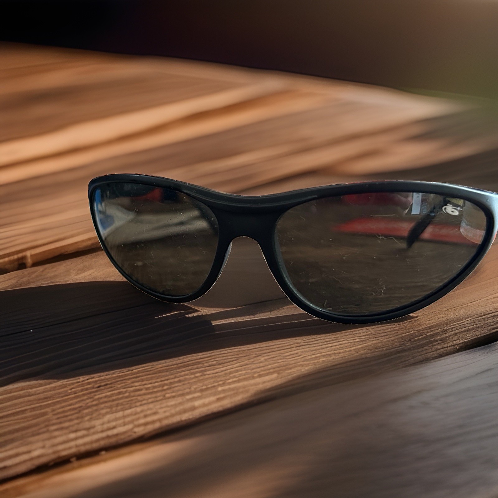 Vintage BOLLE ‘Strand’ Matte Black Wrap Sunglasses France Unisex