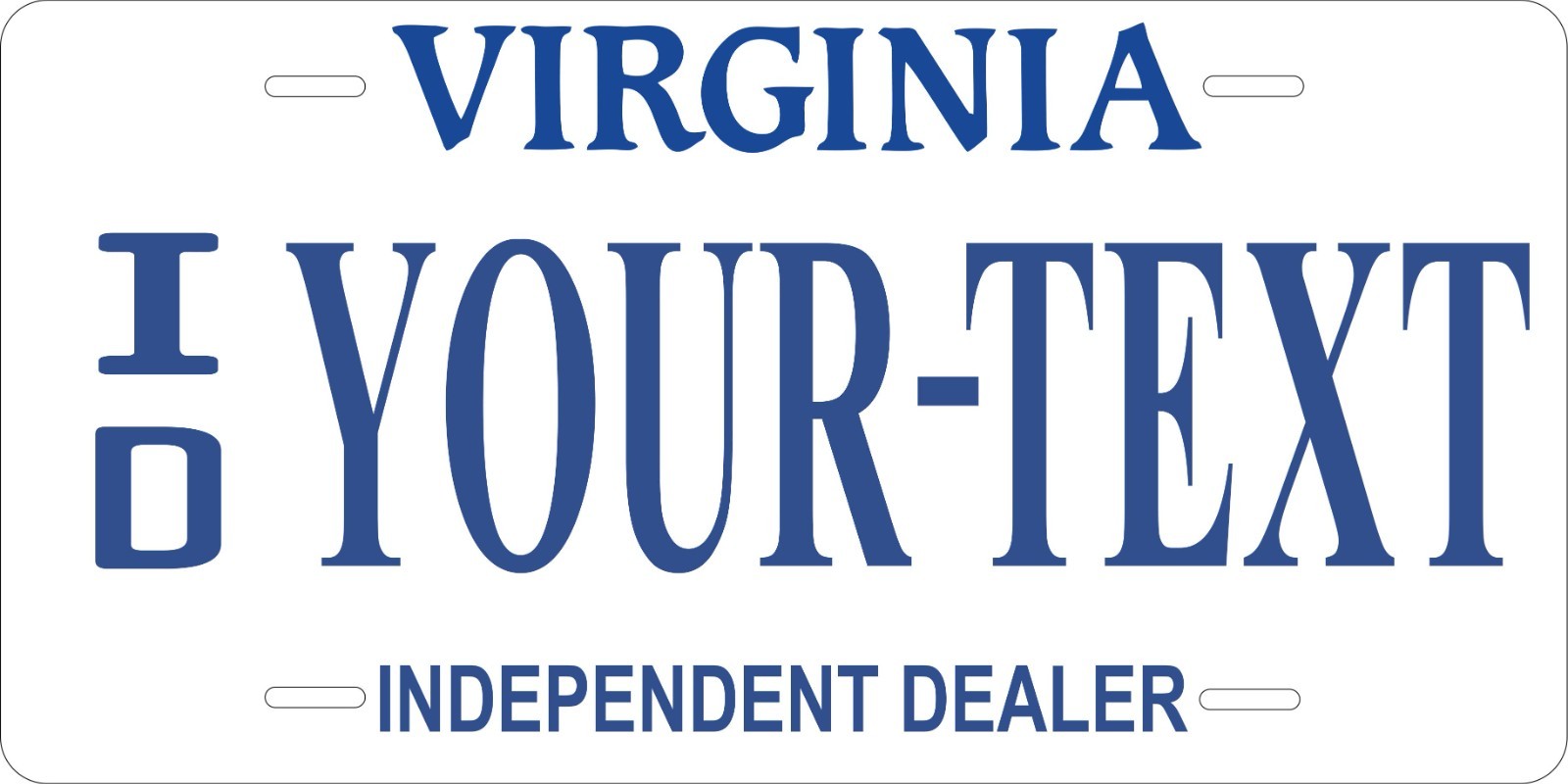 Custom Novelty Virginia Dealer Plate- Personalized Auto size Custom Novelty Virginia Dealer Plate- Personalized Auto size
