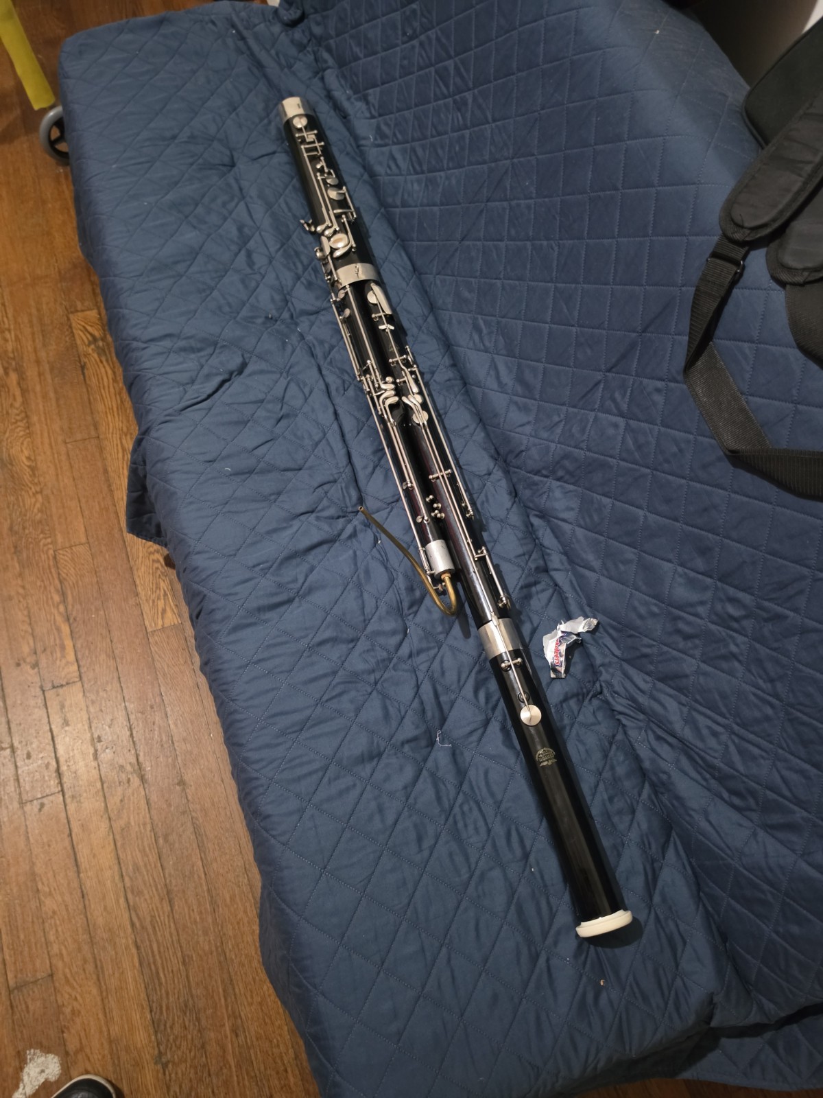 #5k22458 Linton Elkhart Ind. plastic Black bassoon With Case, Student Instrument