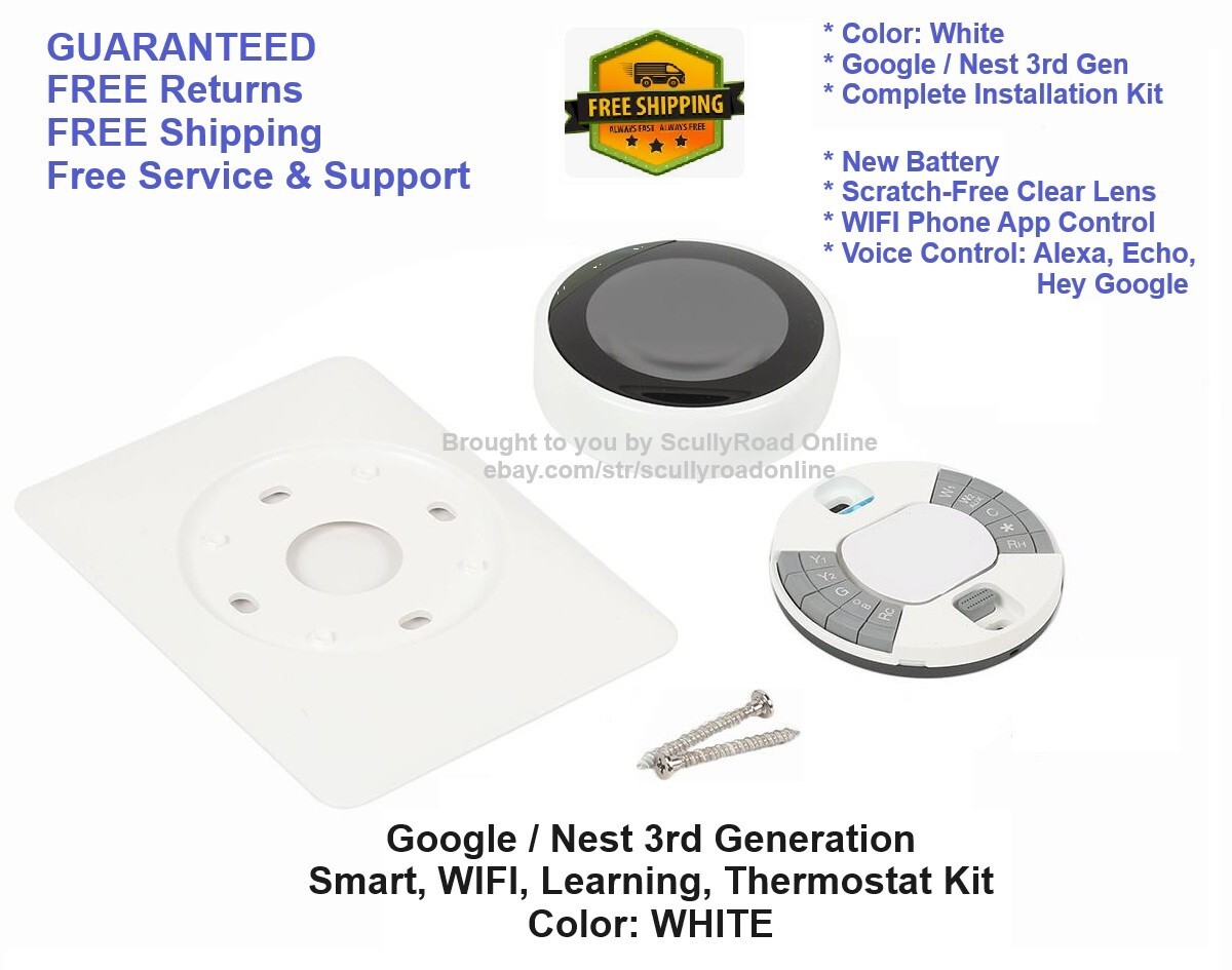 SALE: Google Nest 3rd Generation Learning Thermostat WIFI Smart WHITE T3017US