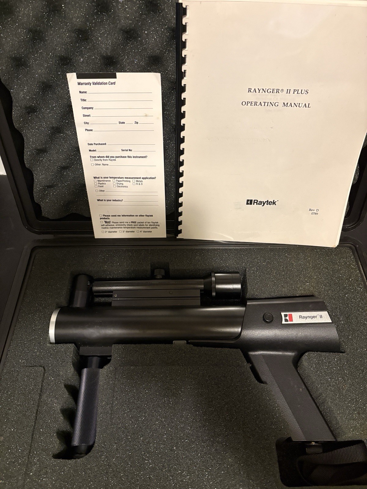 Raytek Raynger II Plus RAYR2PHRSC Infrared Thermometer Pyrometer Case Manual
