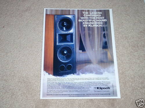 Klipsch Epic Series Speaker Ad,1992,Beautiful 1 page