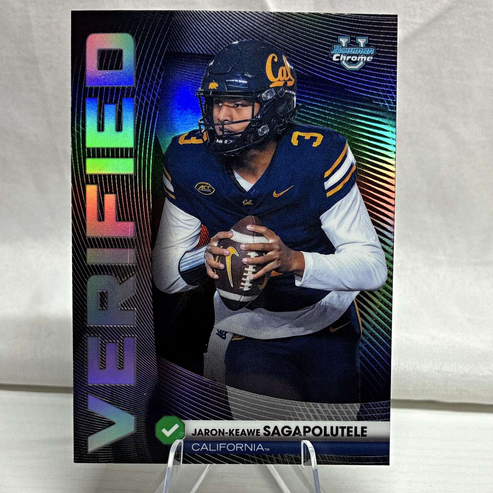 Topps 2026 Bowman Chrome U Jaron-Keawe Sagapolutele Verified BV-5 Refractor