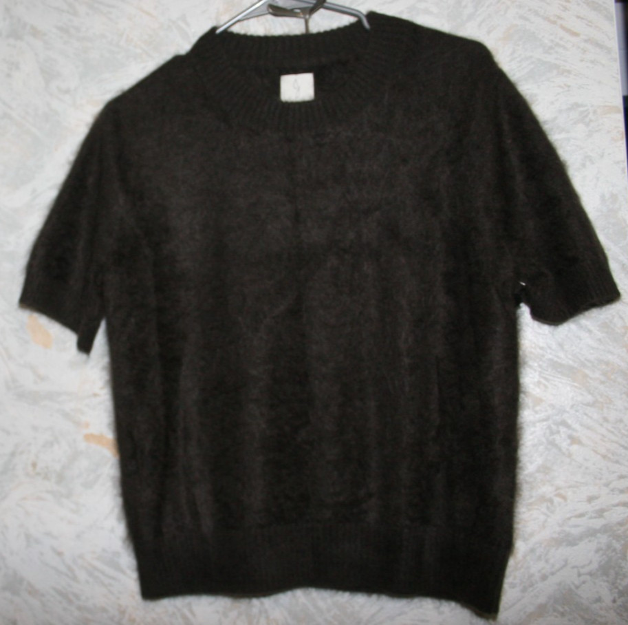 JOIE 100% Brushed Cashmere Knit Sweater Size Medium Dark Brown Short sleeves NWT JOIE 100% Brushed Cashmere Knit Sweater Size Medium Dark Brown Short sleeves NWT
