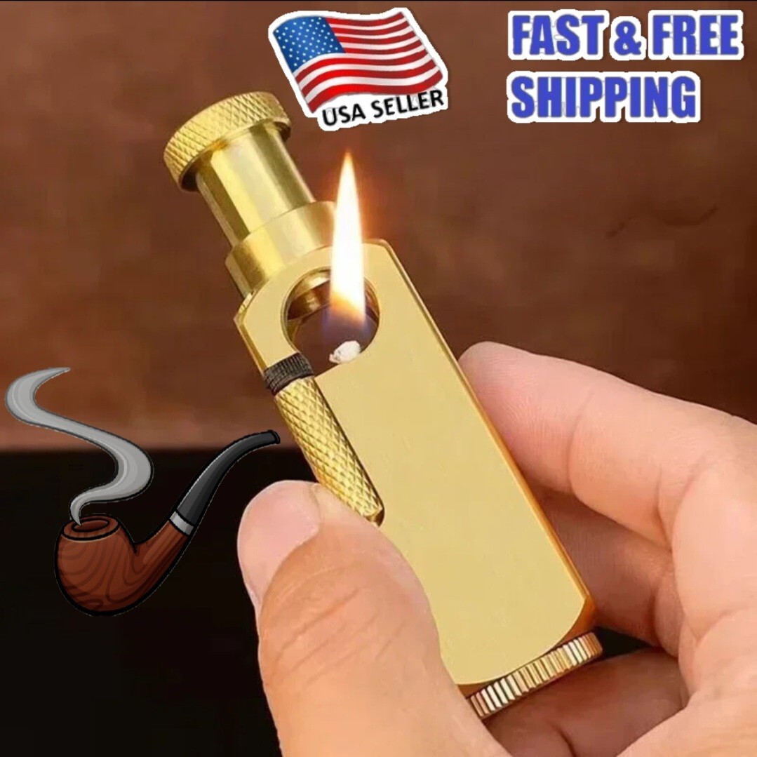 PIPE LIGHTER - Solid Brass Multisided Kerosene Lighter-USA SELLER-SHIPS FAST