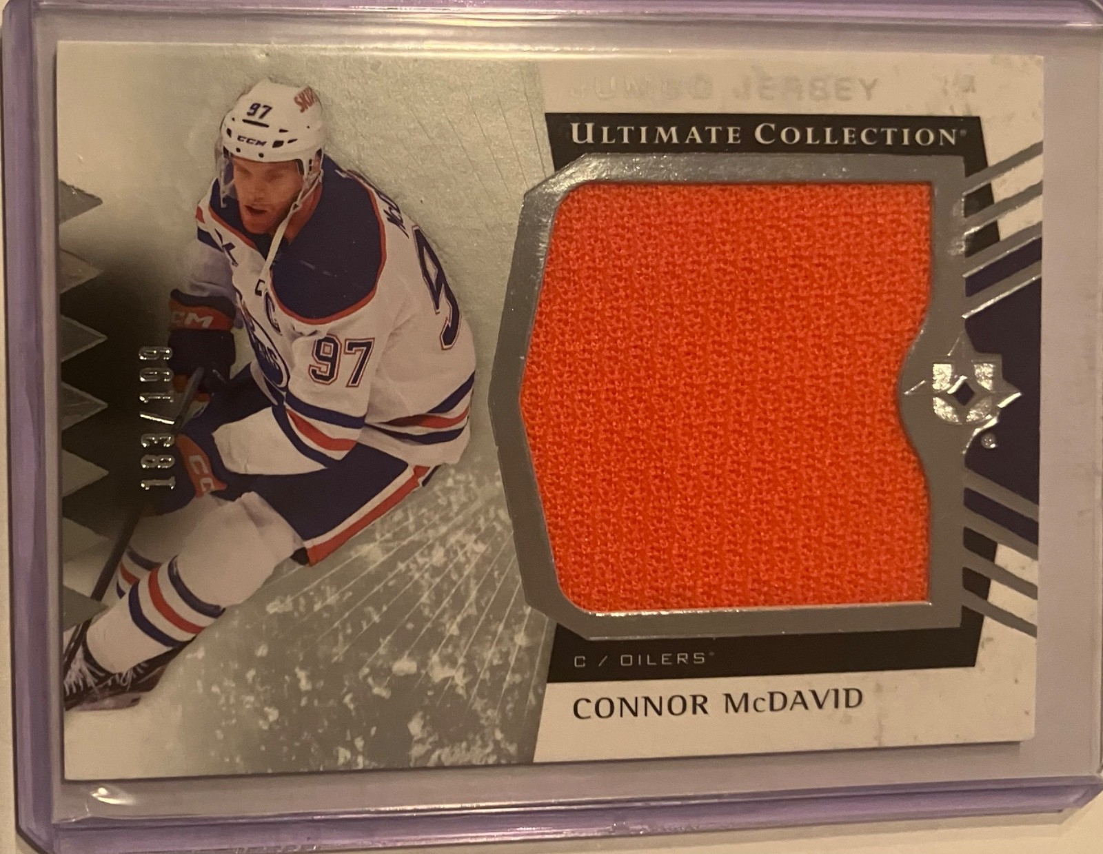 2025-2026 UPPER DECK ULTIMATE COLLECTION #19 CONNOR MCDAVID JUMBO JERSEY /199