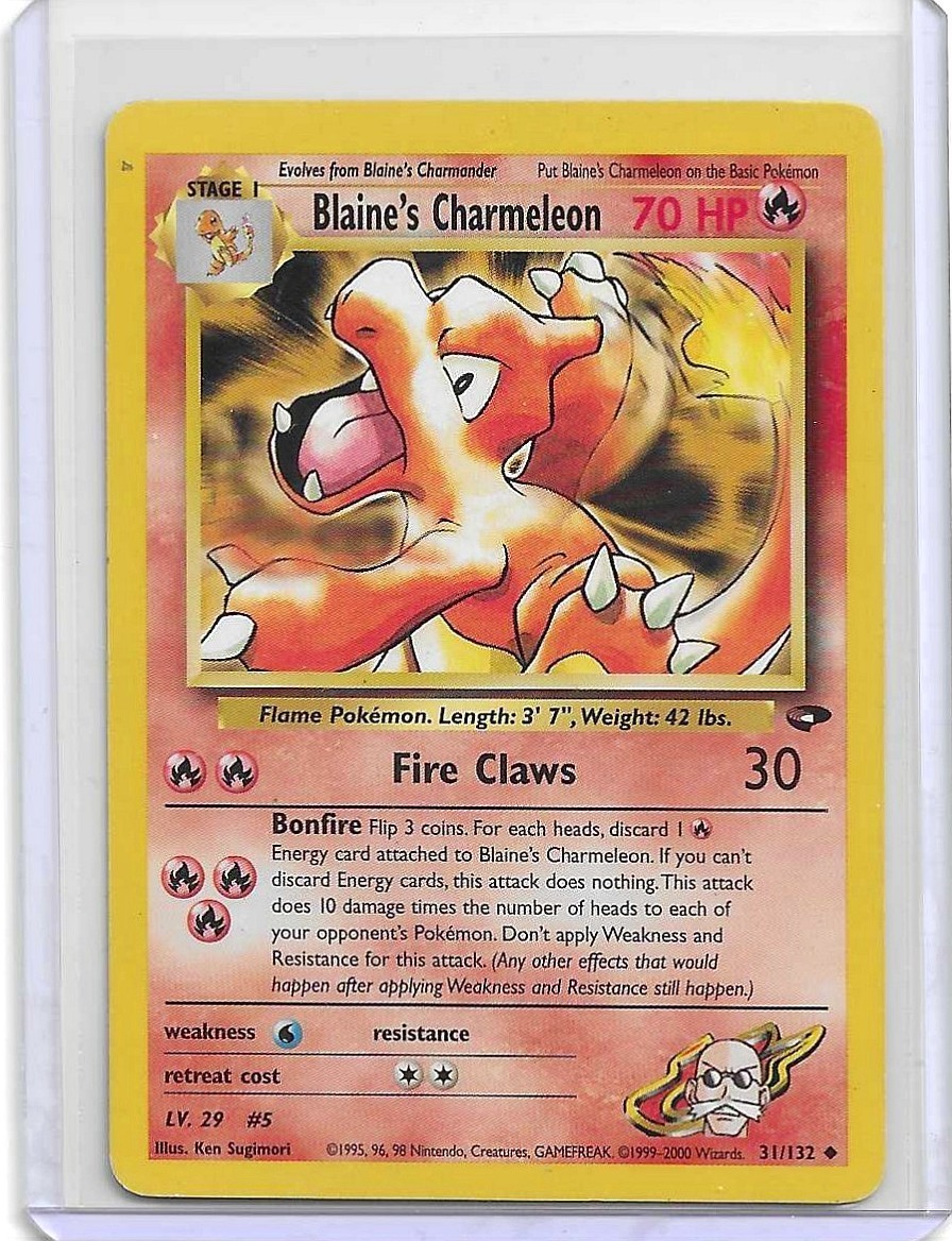 Blaine\'s Charmeleon 31/132 Unlimited Uncommon Gym Challenge Pokemon MP
