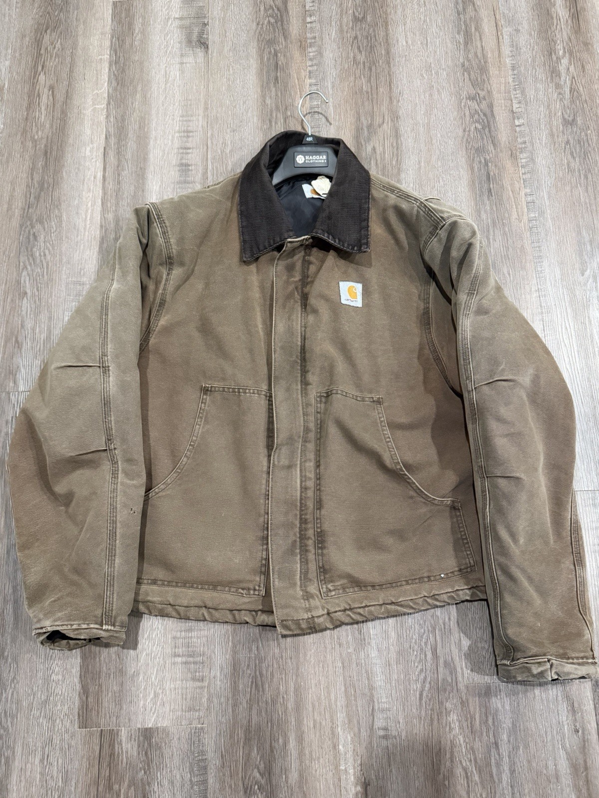 Vintage Carhartt Chore Coat Jacket Made in USA Brown Duck Canvas Corduroy Collar Vintage Carhartt Chore Coat Jacket Made in USA Brown Duck Canvas Corduroy Collar