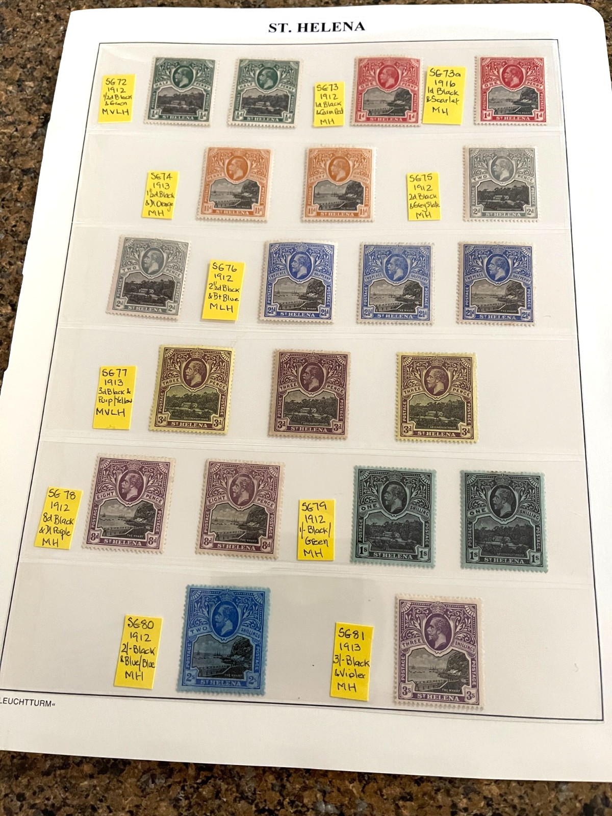 ST HELENA COMPLETE SET + £80 EXTRAS OF KGV DEF ISSUE 1912-16 SG72-81