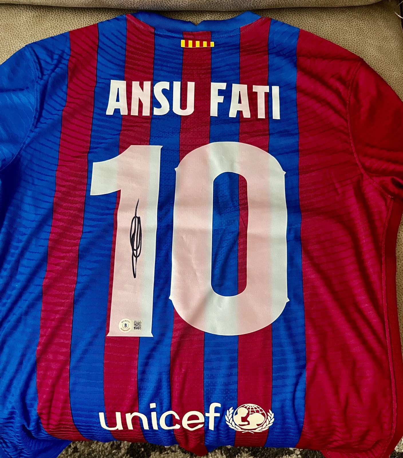 Ansu Fati Signed Nike Jersey Beckett BAS Barcelona Autograph