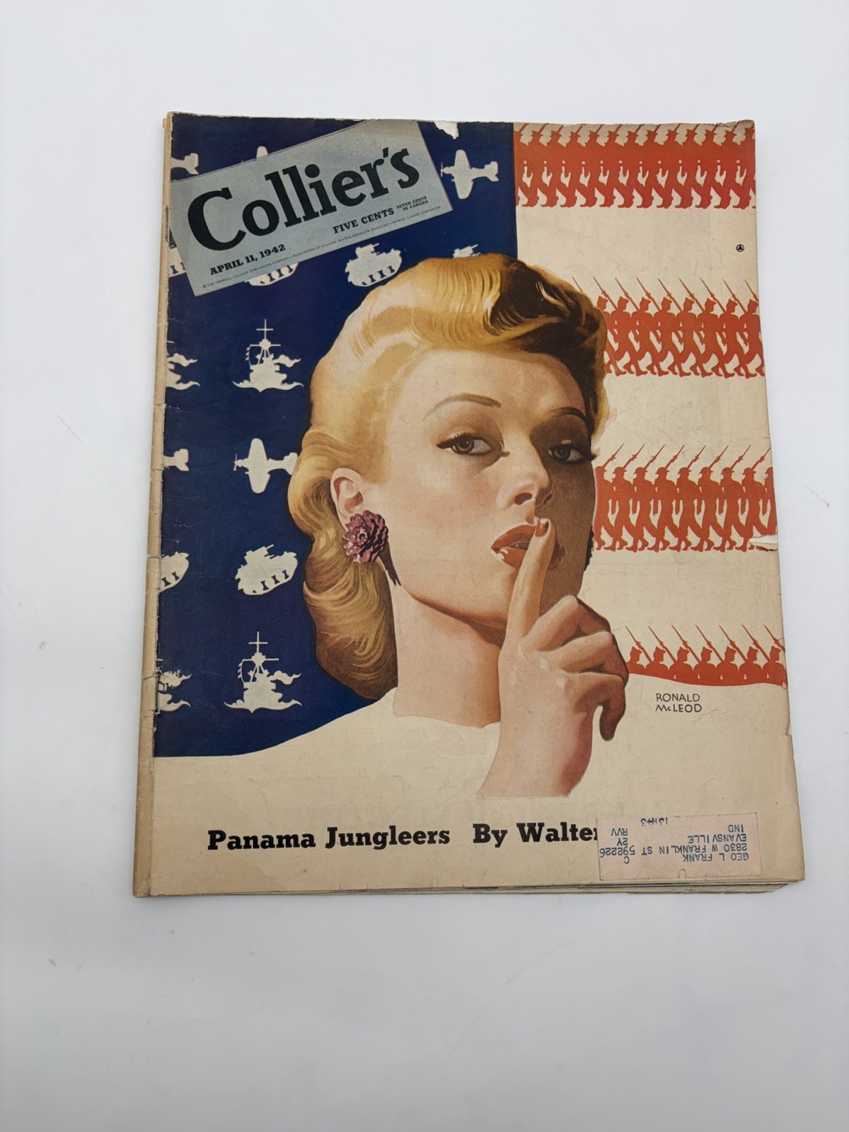 Vintage Collier\'s Magazine Apr 11 1942 WWII Loose Lips Sink Ships Propaganda Vintage Collier\'s Magazine Apr 11 1942 WWII Loose Lips Sink Ships Propaganda