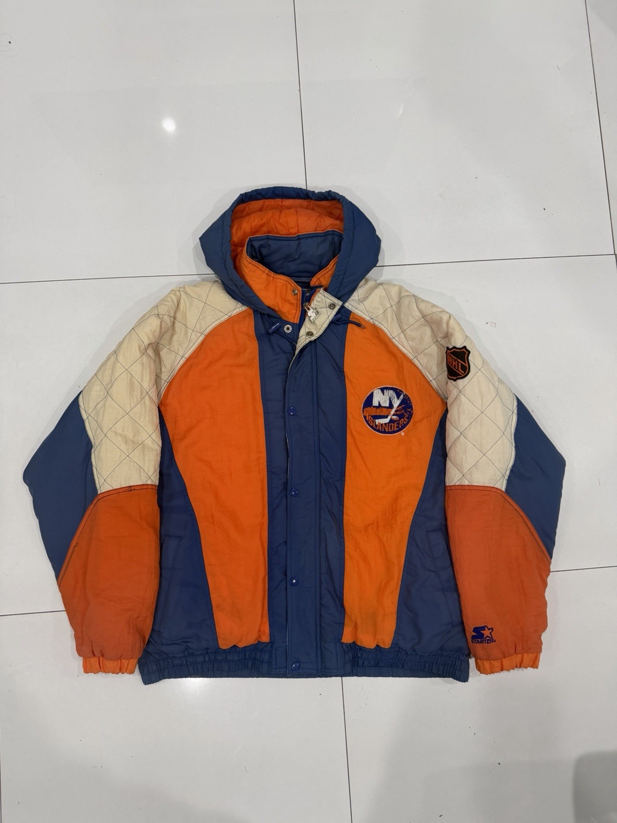 Vintage NHL New York Islanders Starter Pull Over Puffer Jacket Men’s Size L Vintage NHL New York Islanders Starter Pull Over Puffer Jacket Men’s Size L