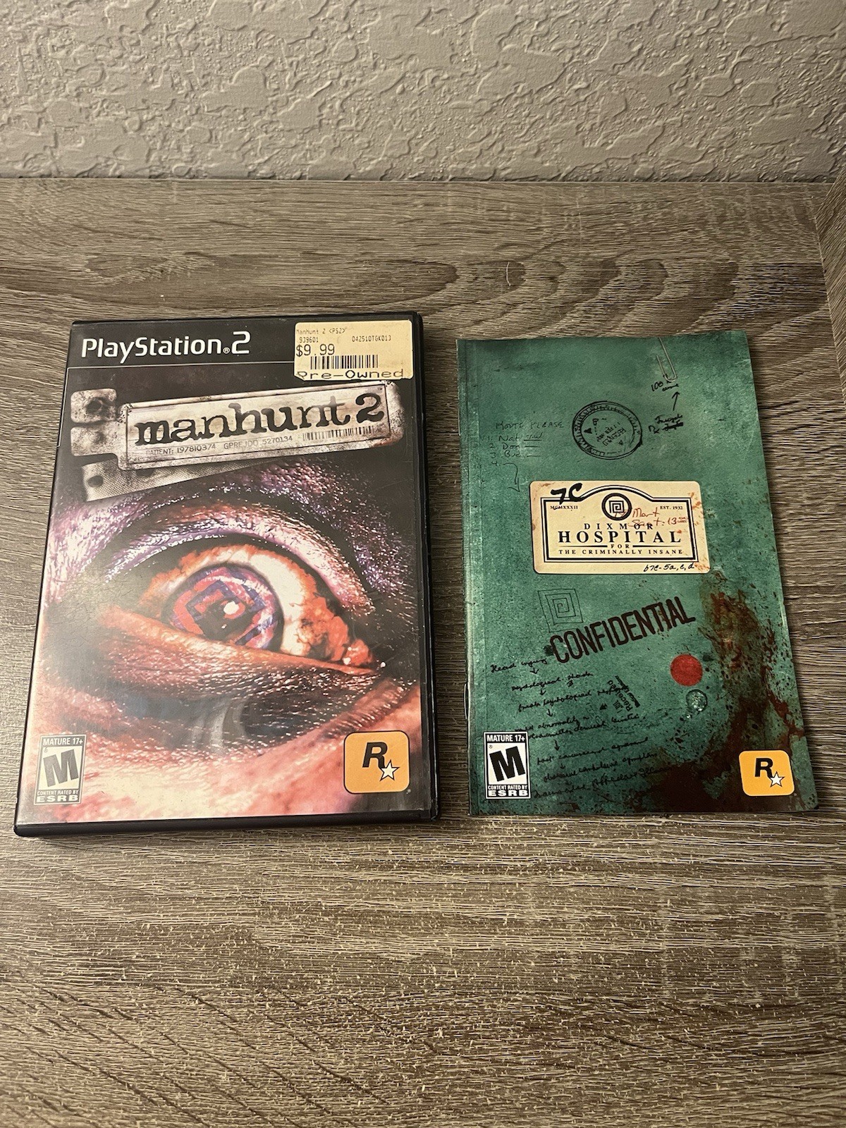 Manhunt 2 Sony PlayStation 2, 2007 PS2 Original Box Cover & Manual Only NO GAME Manhunt 2 Sony PlayStation 2, 2007 PS2 Original Box Cover & Manual Only NO GAME