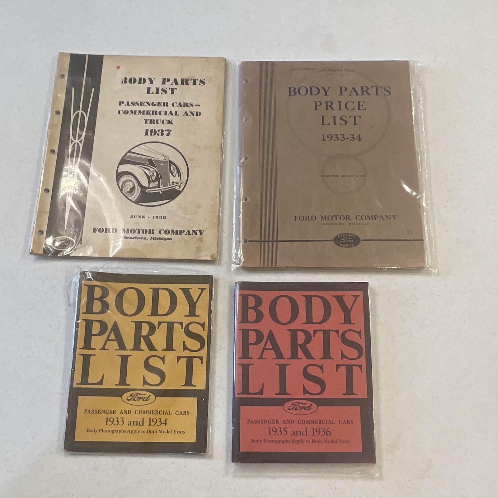 1933-1937 Ford Body Parts Lists 1933-1937 Ford Body Parts Lists
