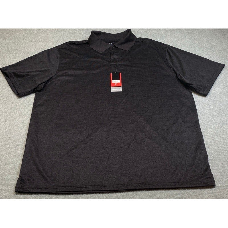 NWT Marc Edwards Polo Shirt Men XL Black Textured Short Sleeve Performance