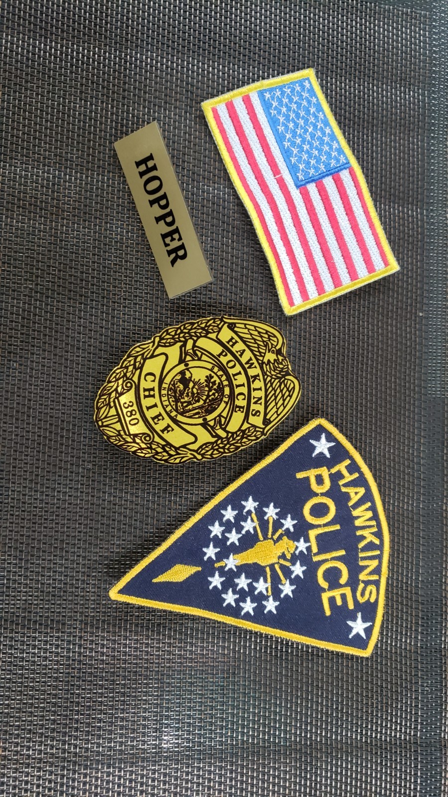 Stranger Things Jim Hopper Patch & Badge Set - Hawkins Police Prop Costume Stranger Things Jim Hopper Patch & Badge Set - Hawkins Police Prop Costume