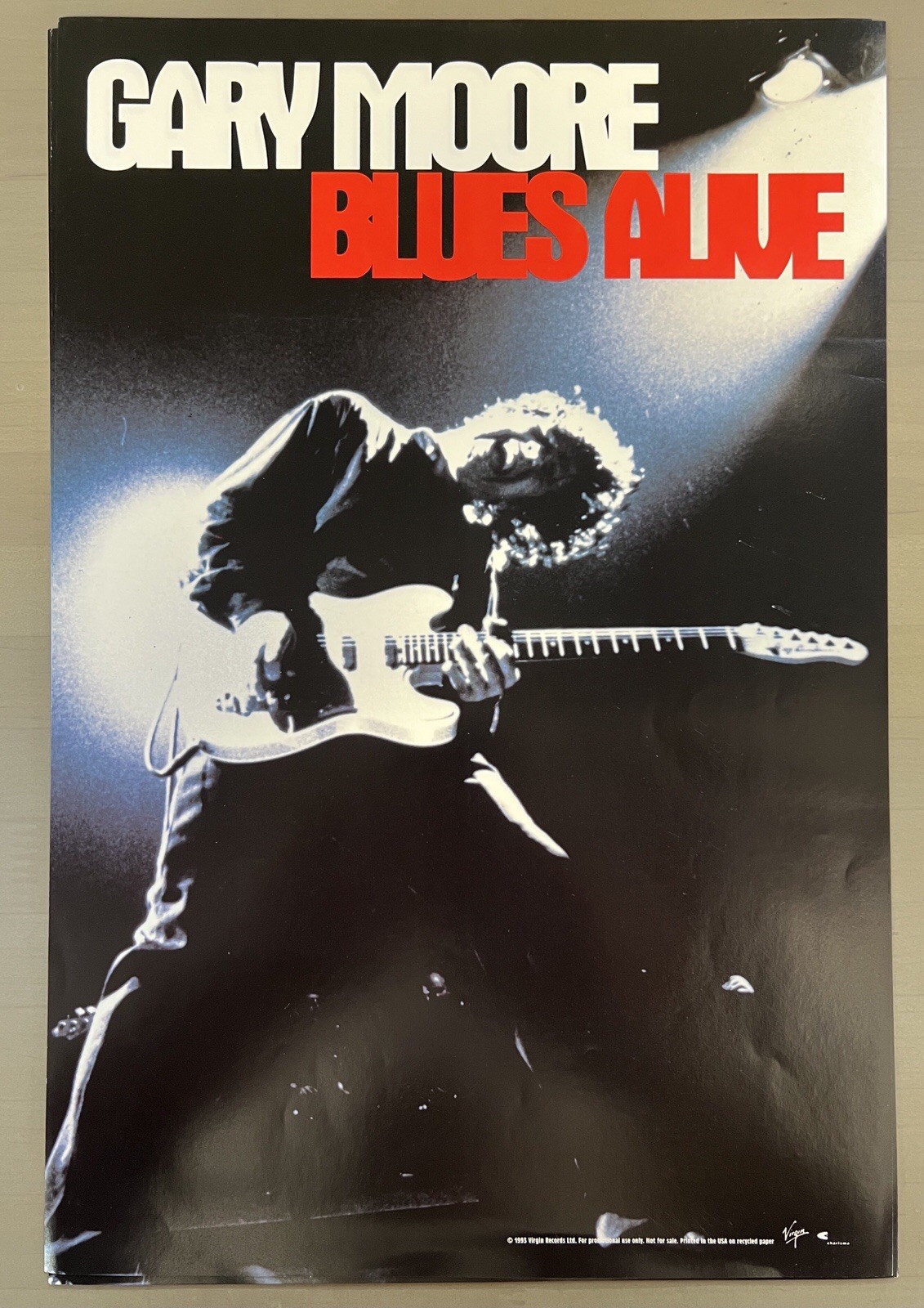Gary Moore Blues Alive Promotional Poster   Super Rare