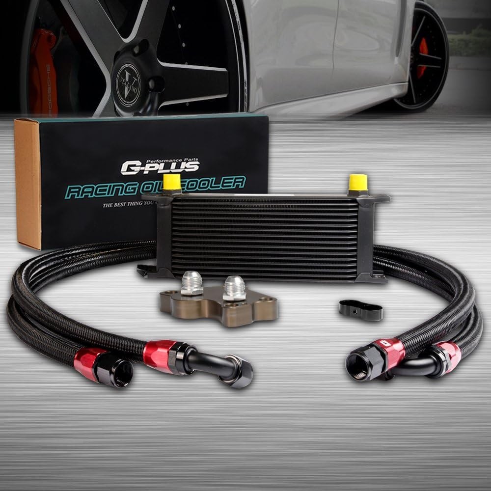 16 Row AN10-10AN Aluminum Oil Cooler Black for BMW Mini Cooper S R53 2001-2006