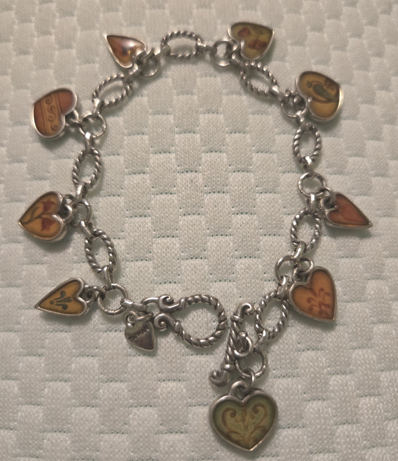 Brighton Piccadilly Charm Bracelet Silver Tone Enamel Hearts Brighton Piccadilly Charm Bracelet Silver Tone Enamel Hearts