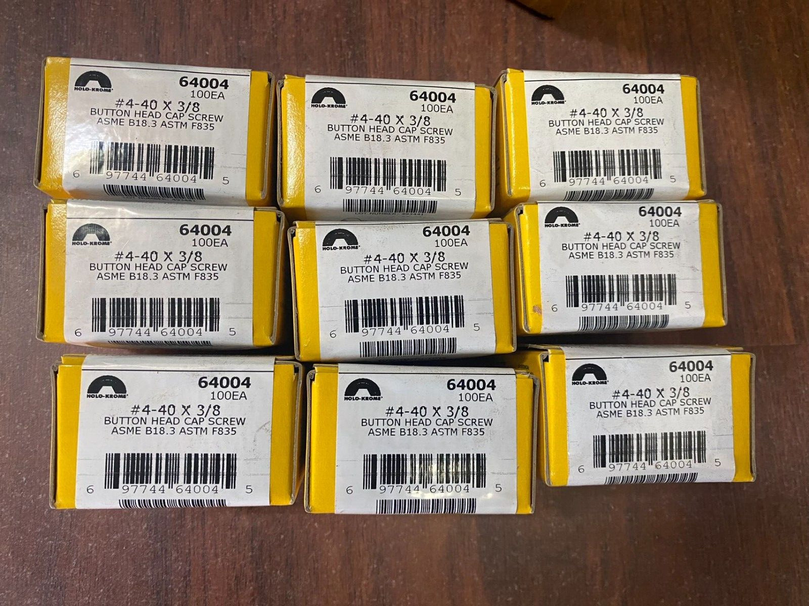Holo Krome #64004 Button Head  Cap Screws #4-40 x 3/8 100pcs BNIB