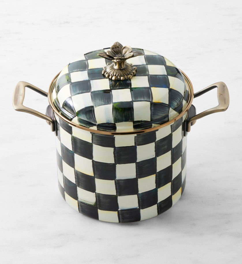 MacKenzie-Childs Stockpot, Courtly Check, 7-Qt. NEW MacKenzie-Childs Stockpot, Courtly Check, 7-Qt. NEW