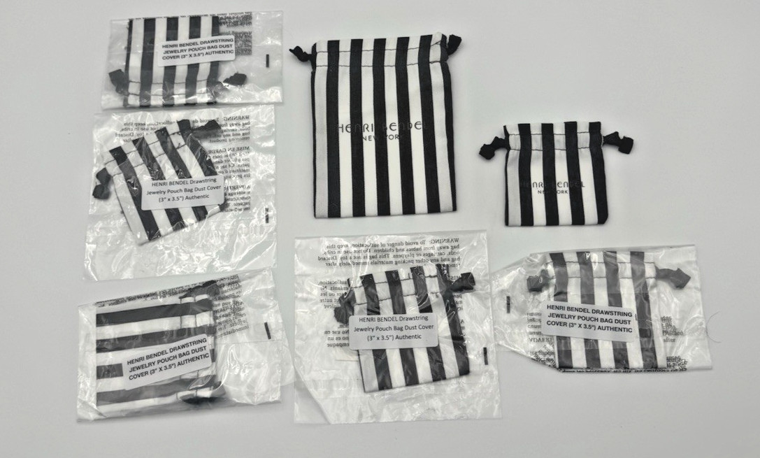 Henri Bendel New York Striped Jewelry Dust Bags Pouches 7 Pack NEW Henri Bendel New York Striped Jewelry Dust Bags Pouches 7 Pack NEW