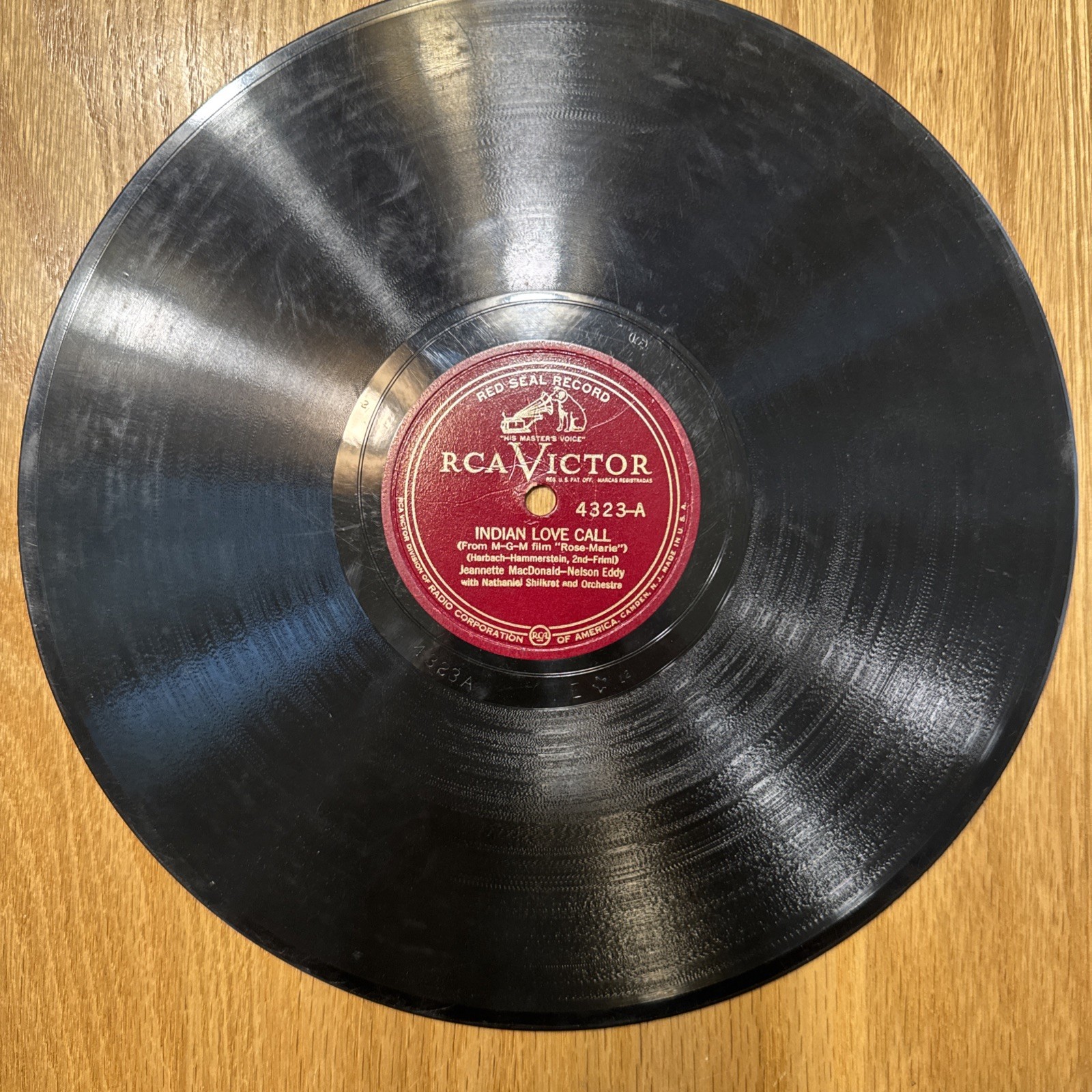 Vintage 10” Record, Jeannette Macdonald & Nelson Eddy, 78 RPM, RCA Victor, 1947