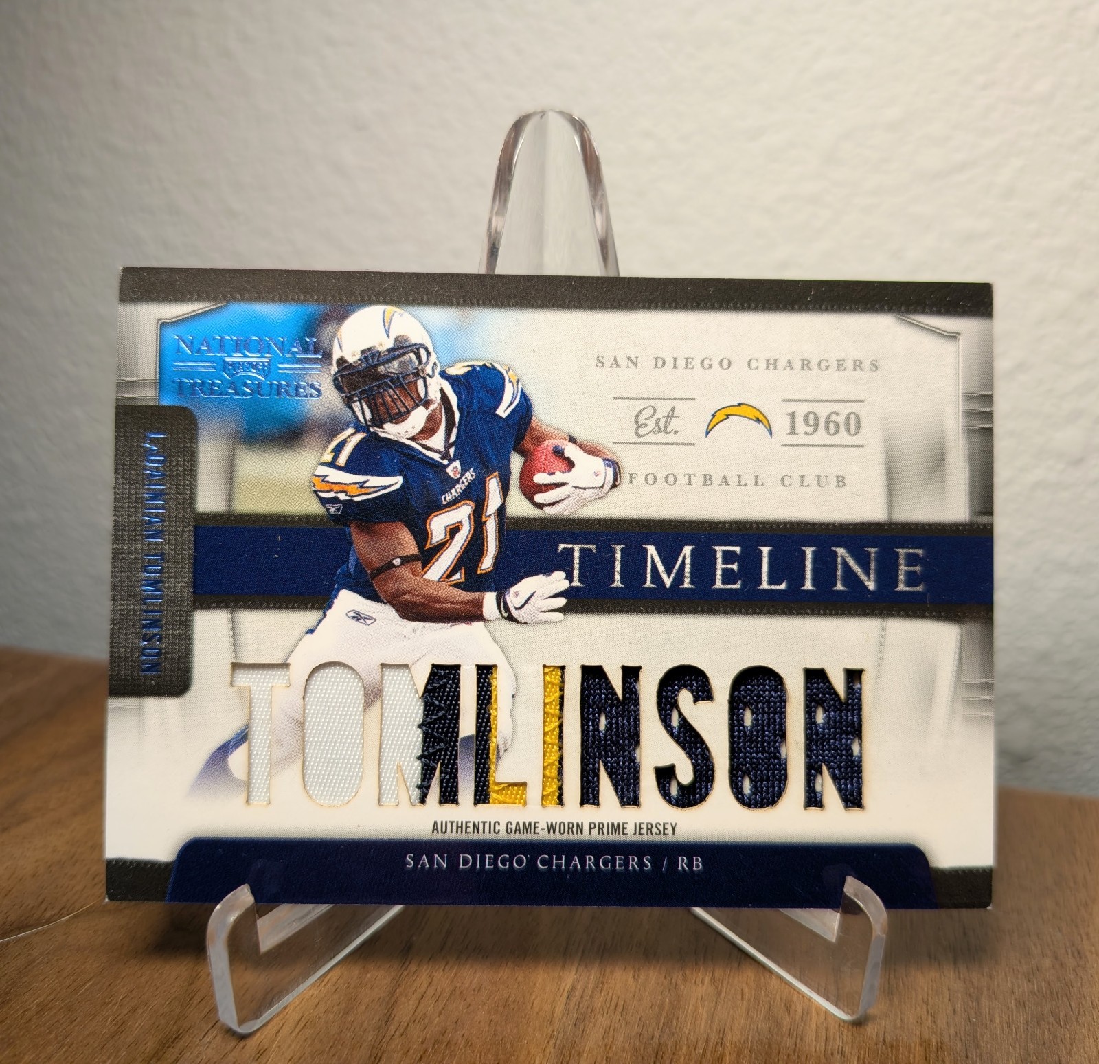 2009 Playoff National Treasures LaDainian Tomlinson Timeline Patch Game-Worn /20