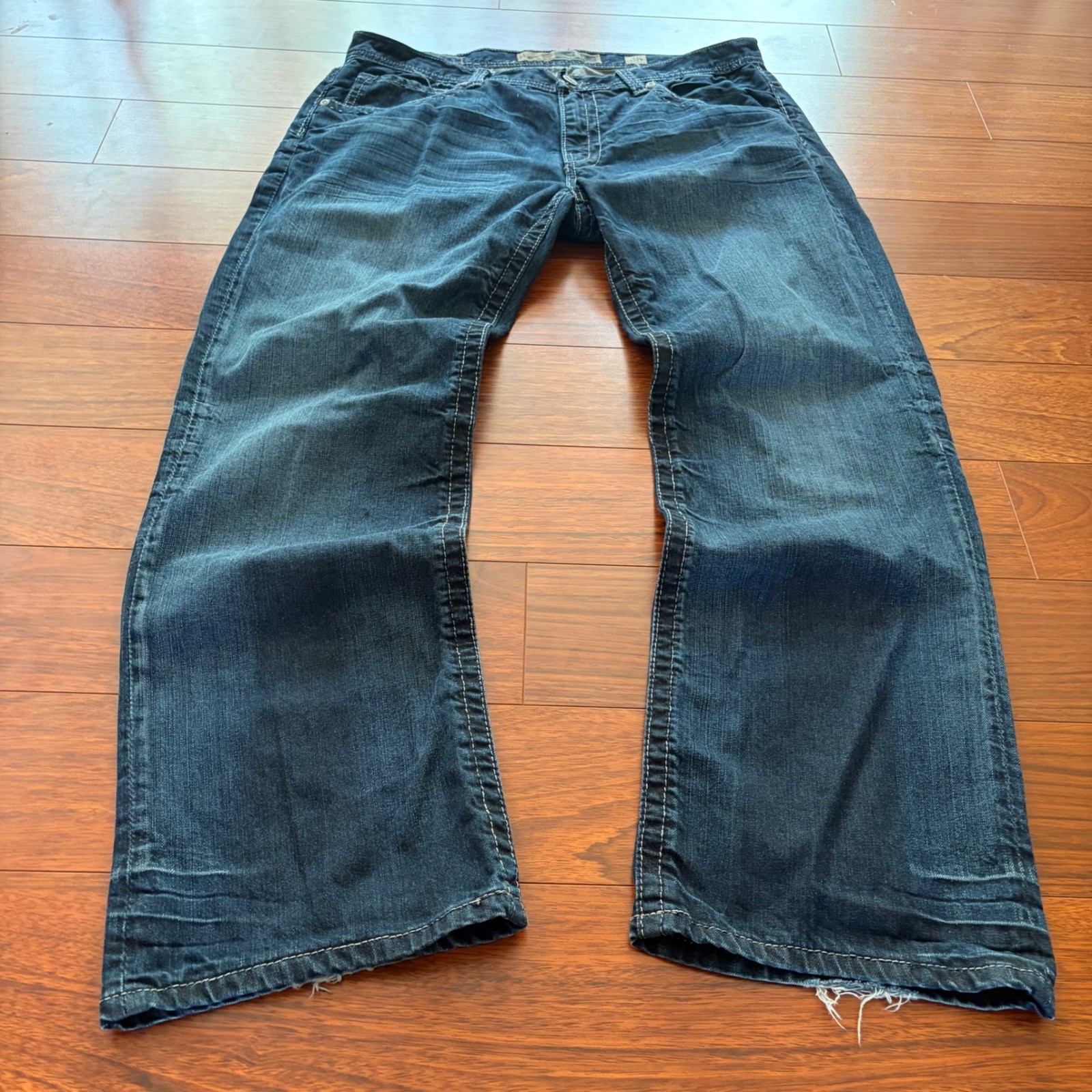 Y2K BKE Derek Mens Bootcut Straight Leg Jeans Dark Wash Denim 36x32 Streetwear