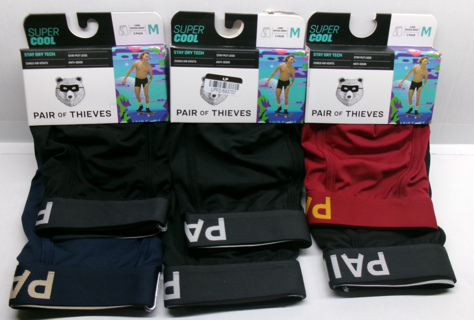 Pair Of Thieves MEDIUM/LONG Boxer Briefs SUPER COOL Zoned Air Vents Stay put leg
