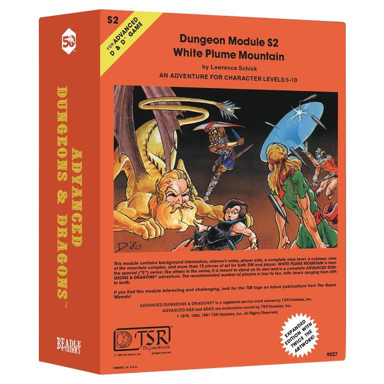 Tsr Dungeon Module S2 White Plume Mountain Box Dungeons & Dragons D&D